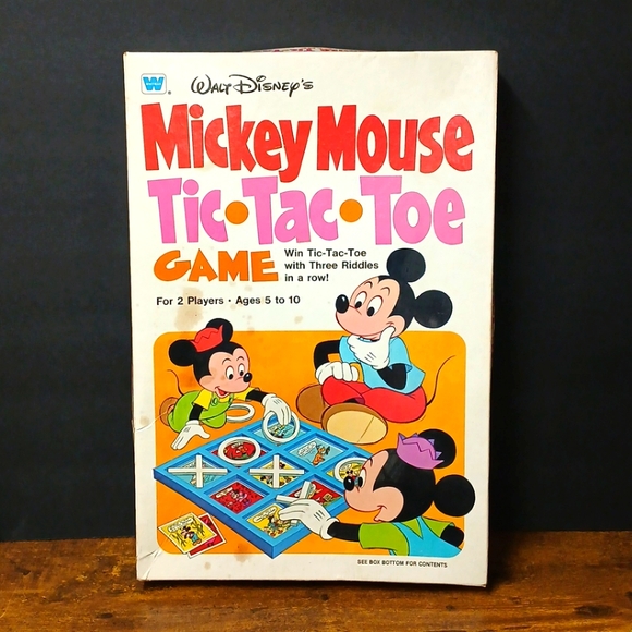 Other - Vintage 1977 Walt Disney's Mickey Mouse Tic Tac Toe Game with Riddles, Complete